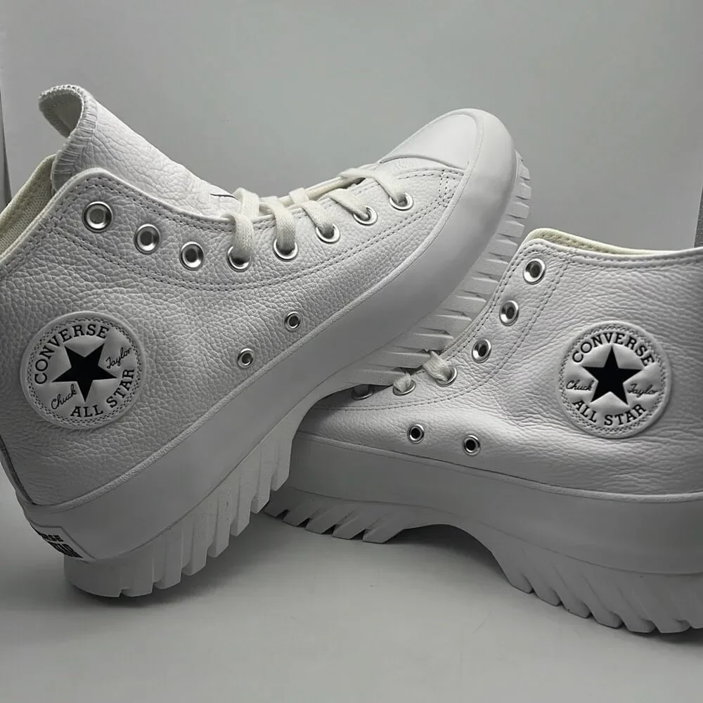 Converse Chuck Taylor All Star Leather Lugged 2.0 White Sneakers Men 8.5 / W10.5 - Picture 2 of 9